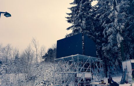 Videoleinwand im Schnee, Oberhof Biathlon, screen rent, HD-Event