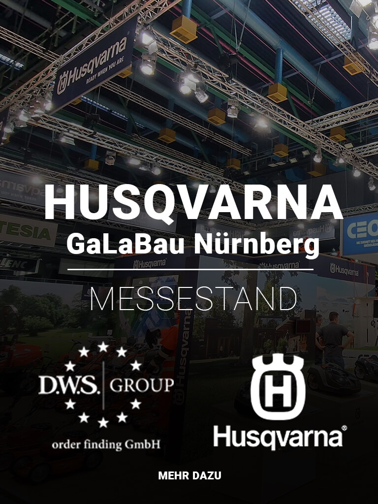 Titelbild für Referenzprojekte - D.W.S. Group Husqvarna Stand Messe Nürnberg GaLaBau